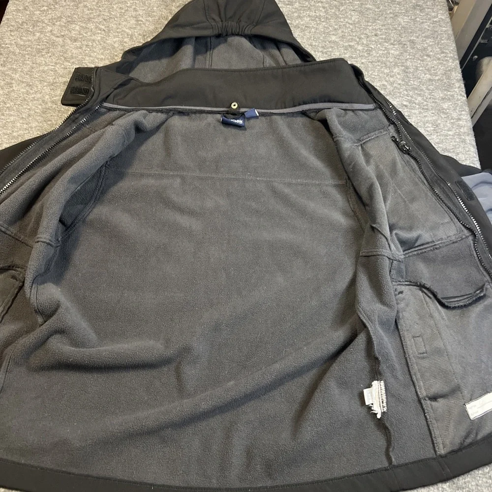REEBOK Midweight Softshell Jacket Boys Husky Size 10-12 Black/Gray Ready To Wear